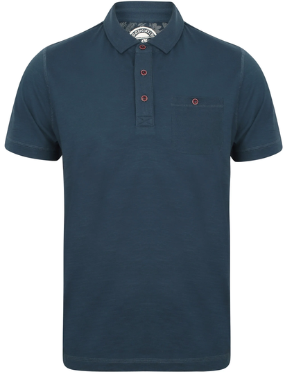 Polo Shirts Plata Cotton Jersey Slub Polo Top In Insignia Blue - South Shore / S - Tokyo Laundry