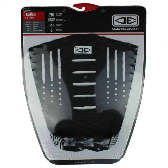 Ocean and Earth Launch Deck Pad Surfboard Grip - Black Black O/S (one size)