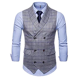 Gentleman Kingsman Plus Size Retro Vintage Roaring 20s 1920s Waistcoat Men's Costume Vintage Cosplay Party / Evening Sleeveless waistcoat Masquerade Lightinthebox