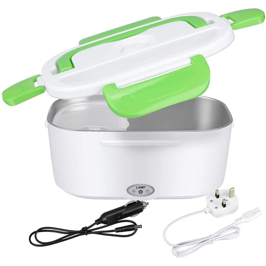Electric Heating Lunch Box 2 in 1 12V 220V Car Portable Microwave Food Warmer Steamer Heater 1.5L Adult Lunch Bento Box