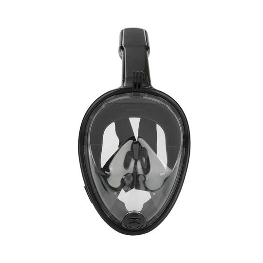 (Black, L/XL) Kid Adult Snorkel Face Mask Swimming Scuba Set Anti-Fog
