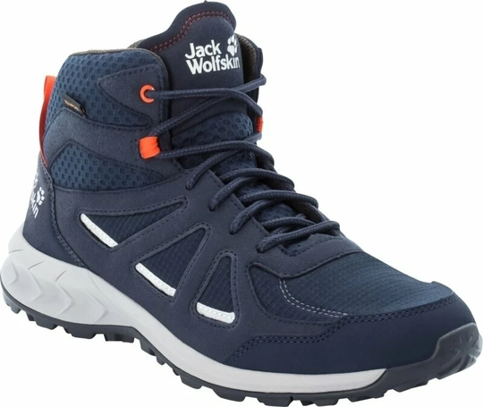 Jack Wolfskin Mens Outdoor Shoes Woodland 2 Texapore Mid Dark Blue/Red 43