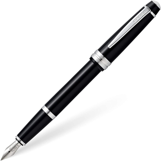 Cross Bailey Light Polished Black Resin Fountain Pen INCL. Premium Gift Box - Medium Nib