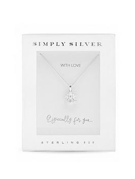 Simply Silver Sterling Silver 925 Polished Bee Necklace - Gift Boxed