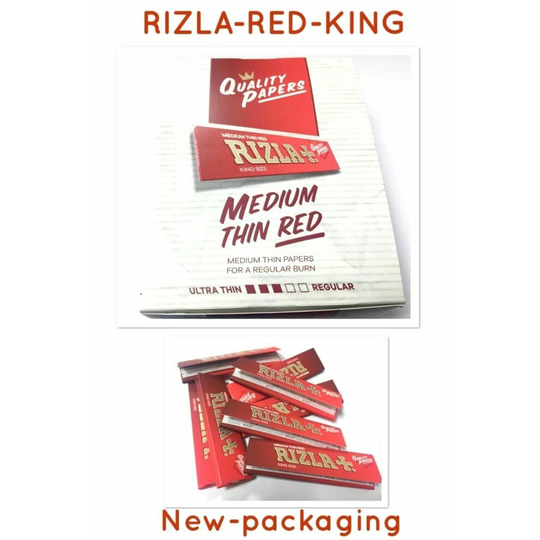 (100 Booklets (Full Box)) Rizla Red King Size Slim Cigarette Rolling Papers