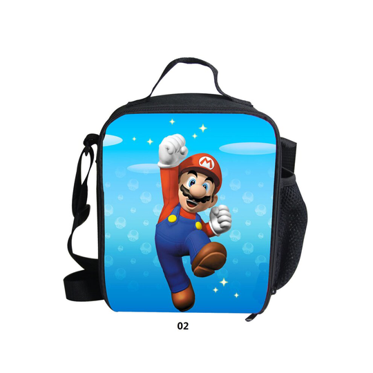 (02) Super Mario Insulated Lunch Bag Picnic Lunch Box School Outdoor