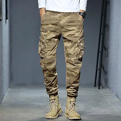 Men's Cargo Pants Hiking Pants Trousers Military Summer Outdoor Ripstop Breathable Quick Dry Multi Pockets Pants / Trousers Bottoms khaki Dark Grey Climbing Camping / Hiking / Caving 28 29 30 31 32 Lightinthebox