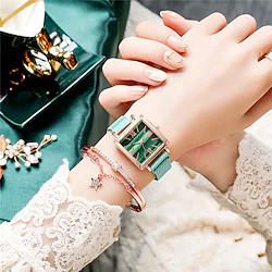 Women's Quartz Watch Square Small Green Watch Milan With Simple Roman Literal Women's Watch Lightinthebox