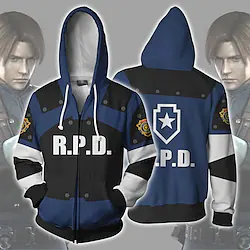 Inspired by Resident Evil RPD Cartoon Manga Outerwear Anime Classic Street Style Outerwear For Men's Women's Unisex Adults' 3D Print 100% Polyester Lightinthebox