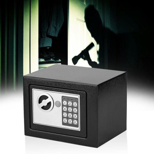 (Black) 4.6L Mini Electronic Password Security Safe Box