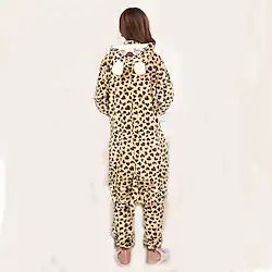Adults' Kigurumi Pajamas Leopard Animal Animal Onesie Pajamas Flannel Toison Cosplay For Men and Women Halloween Animal Sleepwear Cartoon Festival / Holiday Costumes / Leotard / Onesie Lightinthebox