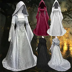 Outlander Plus Size Retro Vintage Medieval Renaissance 17th Century Dress Women's Adults' Costume Vintage Cosplay Party Long Sleeve Floor Length Normal Dress Halloween / Machine wash / Hand wash Lightinthebox