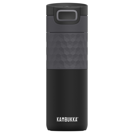 Kambukka Etna Grip Coffee & Tea Mug - 500 ML - Black Steel - 3 in 1 lid - Snapclean� technologie