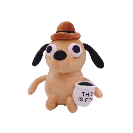 This is Fine Dog coffee dog plush toy soft plush doll gift