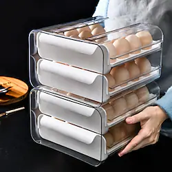 Household Egg Storage Box Drawer Type Refrigerator Fresh Keeping Box Egg Tray 32 Grid Egg Compartment Storage Lightinthebox