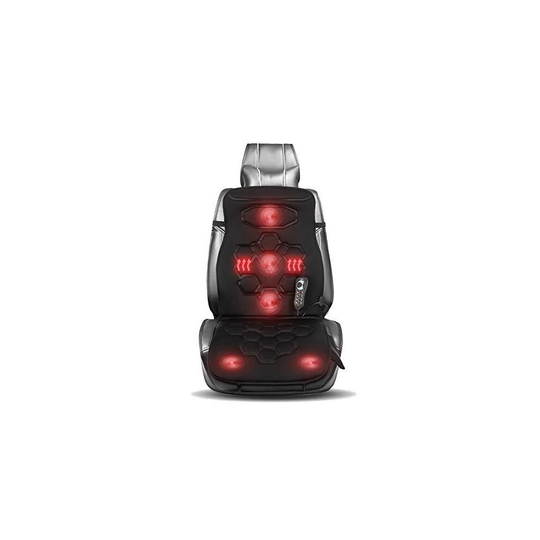 Hillington Heated and Cushioned Massaging Car, Van or Office Chair and Seat Cover 12V Cigarette or 240V Mains Padded Warmer with Multiple Massage No