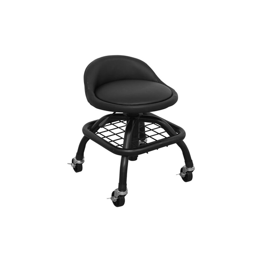 Sealey SCR02B Creeper Stool Pneumatic + Adjustable Height Swivel Seat & BackRest
