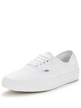 Vans Canvas Authentic - White, White/White, Size 5, Women
