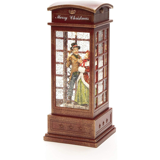 Water Filled LED Lantern : Battery & Timer : Dickensian Carol Singers in Phone Box