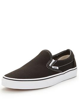 Vans Classic Slip-On - Black/White, Black/White, Size 3, Women