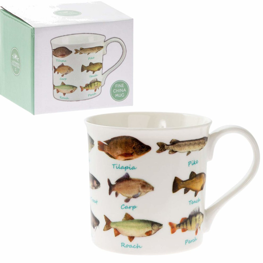 Fish Fishing Lovers Multi Breeds Fine China Mug in a Gift Box