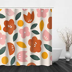 Shower Curtain with Hook for Bathroom Plant Painting Series Design Drawing Bathroom Waterproof Home Decoration Lightinthebox
