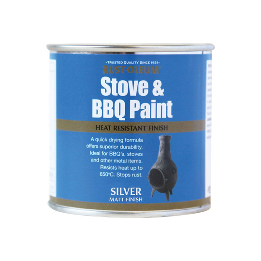 Rust-Oleum Matt Silver Heat Resistant Brush Paint 250ml