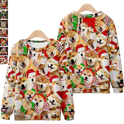 animals Masquerade Ugly Christmas Sweater / Sweatshirt Men's Women's Unisex Couple's Christmas Christmas Christmas Eve Adults' Party Christmas Polyester Top Lightinthebox