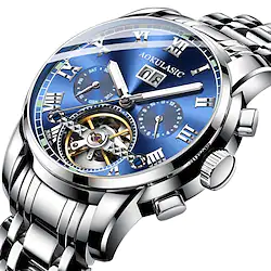 Oulm Mechanical Watch for Men's Analog Automatic self-winding Stylish Stylish Modern Style Waterproof Calendar Noctilucent Alloy Stainless Steel Fashion Luxurious Lightinthebox