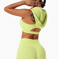 Women's High Support Sports Bra Running Bra Hooded Bra Top Padded Fitness Gym Workout Running High Impact Quick Dry Shockproof Violet Black Blue Solid Colored Lightinthebox