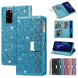 Glitter Shine PU Leather Wallet Phone Case For Samsung Galaxy S22 Ultra Plus S21 S20 A72 Note 20 Ultra A71 A21s S10 Magnetic Flip Folio Full Body Protective Cover with Card Slots Kickstand Lightinthebox