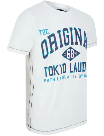 T-Shirts Ficks Signature Motif Cotton Jersey T-Shirt In Snow White - Tokyo Laundry / S - Tokyo Laundry