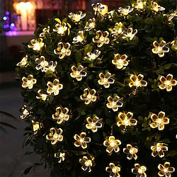 Outdoor Solar String Light LED Solar Garden Light 5m Cherry Blossoms String Lights 20 LEDs 1Set Mounting Bracket Warm White RGB White Blue Waterproof Solar Outdoor Night Light Cute Solar Powered 1 set Lightinthebox
