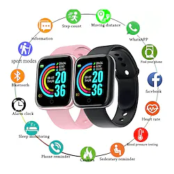696 Y68 Smart Watch 1.3 inch Smartwatch Fitness Running Watch Digital Watch Bluetooth Pedometer Sleep Tracker Heart Rate Monitor Compatible with Android iOS Women's Women Water Resistant / Waterproof Lightinthebox