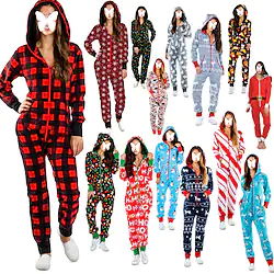 Santa Claus Christmas Pajamas Onesie Pajamas Women's Christmas Christmas Christmas Eve Adults Party Home Wear Polyester Onesie Lightinthebox