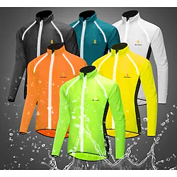 WOSAWE Men's Cycling Jacket Rain Jacket Winter Waterproof Sunscreen Windproof Breathable Bike Jacket Windbreaker Mountain Bike MTB Road Bike Cycling City Bike Cycling Navy White Black Bike Wear Lightinthebox