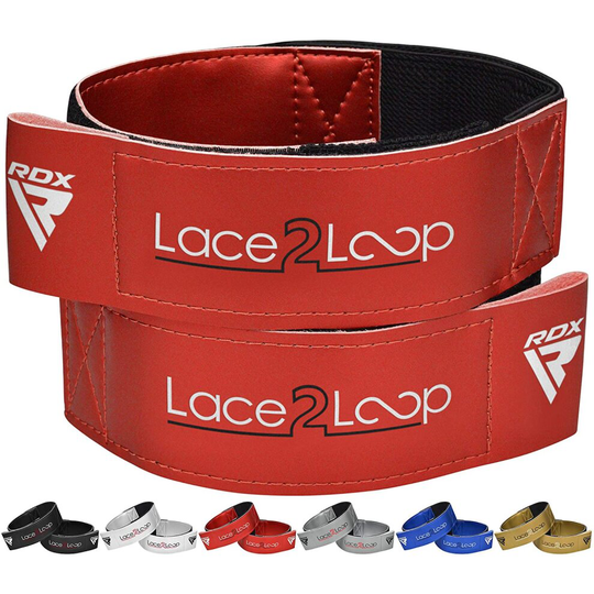 (Red) RDX Lace 2 Loop Straps Converter for Boxing Gloves