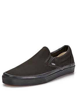 Vans Classic Slip-On Plimsolls, Black/Black, Size 11, Men
