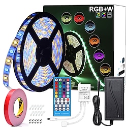 5M 16.4ft RGBW LED Strip Light Waterproof 300LEDs SMD 5050 Warm White RGB Color Changing Backlight Home Party Decoration Lightinthebox