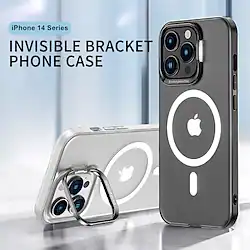 Metal Camera Holder for iPhone 14 13 12 Pro Max Frosted Magnetic Case Magsafe Transparent Protective Cover Lightinthebox