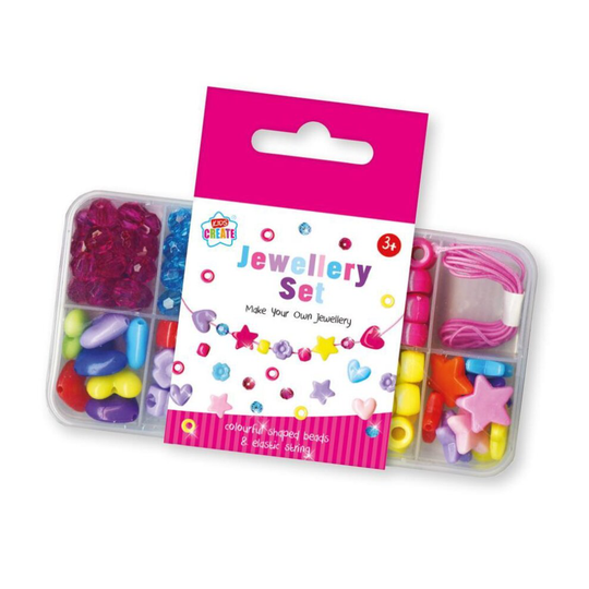 Girls Make your own Jewellery Set in box colourful shaped Art Craft Beads Age 3+