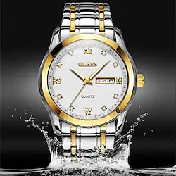 OLEVS Quartz Watches for Men Analog Quartz Waterproof Casual Calendar / date / day Day Date Alloy Stainless Steel Fashion Lightinthebox