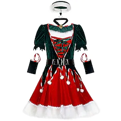 Santa Claus Mrs.Claus Cosplay Costume Outfits Christmas Dress Vacation Dress Women's Costume Party Cosplay Costume Christmas Christmas Carnival Masquerade Adults' Christmas Velvet Dress Belt Hat Lightinthebox