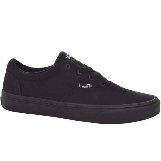 (2.5 UK, Black/Black) Vans Kids Juniors Doheny Canvas Low Top Casual Trainers Shoes