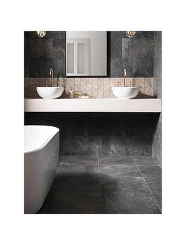 Topps Tiles Staunton Graphite 60.5Cm X 60.5Cm (Box Of 3 Tiles)