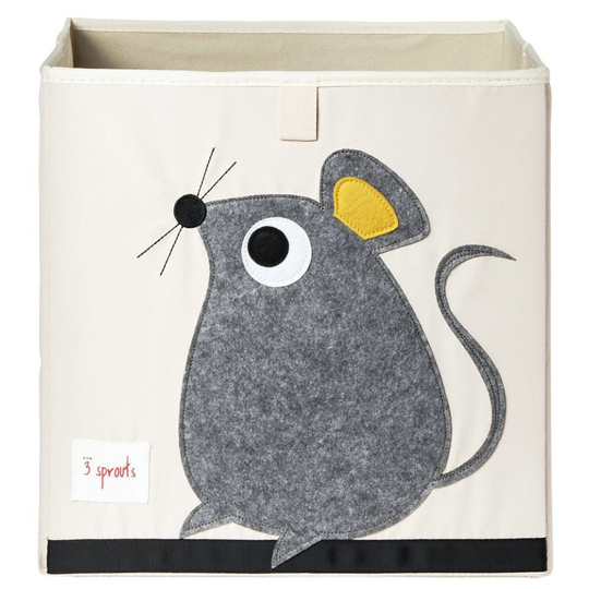 3 Sprouts Storage Box, Grey Mouse