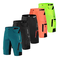 WOSAWE Men's Bike Shorts Cycling MTB Shorts Baggy Shorts Breathable Quick Dry Loose Fit Zipper Pockets Waterproof Summer bike wear Bottoms Mountain Bike MTB Road Sports Black Green Lightinthebox