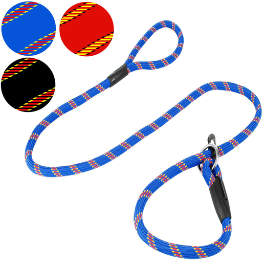 (Blue) Dog Slip Lead Adjustable Training Pet Puppy Leash
