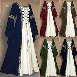 Outlander Plus Size Medieval Renaissance Cocktail Dress Vintage Dress Prom Dress Women's Costume Vintage Cosplay Party Festival Dress Halloween Lightinthebox