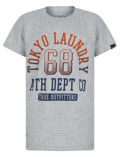 T-Shirts Boys Fader 68 Motif Cotton T-Shirt in Light Grey Marl - Kids / 3-4 Years - Tokyo Laundry